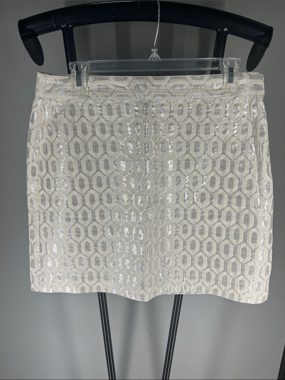 Banana Republic Ivory Metallic Geo Mini Skirt